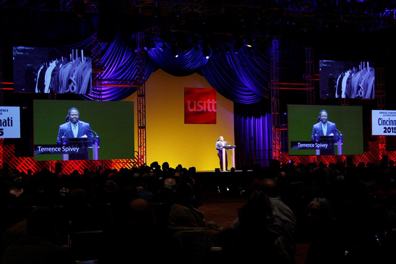 Terrence Spivey’s keynote focused on diversity. Image courtesy USITT