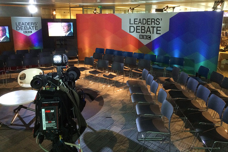 The Worm Studio during the BBC broadcast of live election debate in London