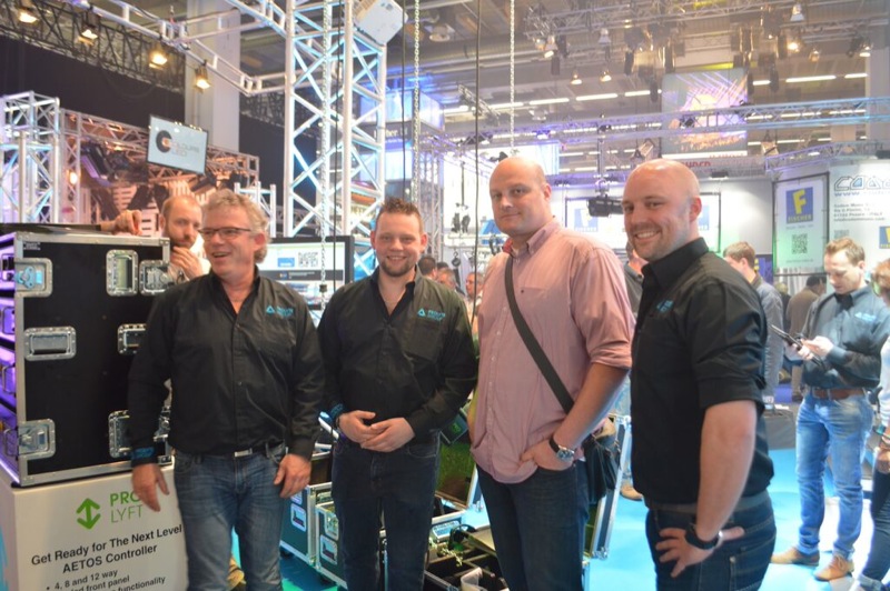 left to right: Michiel van der Zijde, Brand Manager ProLyft, Jasper van der Sluis, ProLyft, Fred van Durmen, Yes Rental, Matthijs Meijer, Prolyte