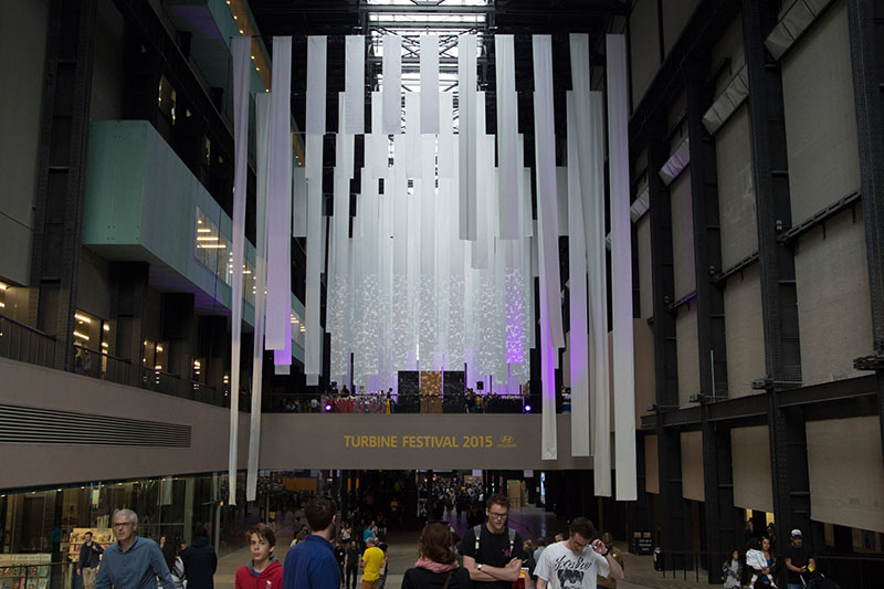 On 25 July 2015, the Tate Modern in London hosted a special one day event in their iconic Turbine Hall. As part of the Turbine Festival 2015, video designer, Icarus Wilson-Wright, was asked to transform the Turbine Hall with a new look for the event.