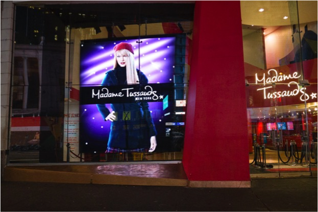 LED Screen in NYC Displays Madame Tussauds Wax Museum to Times Square Passersby