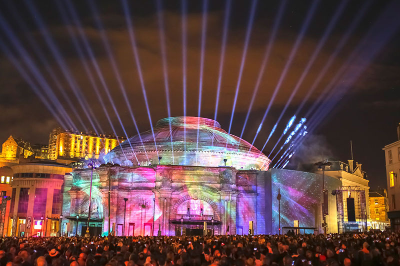 59 Productions sought out XL Video for an assist with the projection mapped visuals that transformed the look of the Usher Hall in central Edinburgh. Photo by Danny Paton