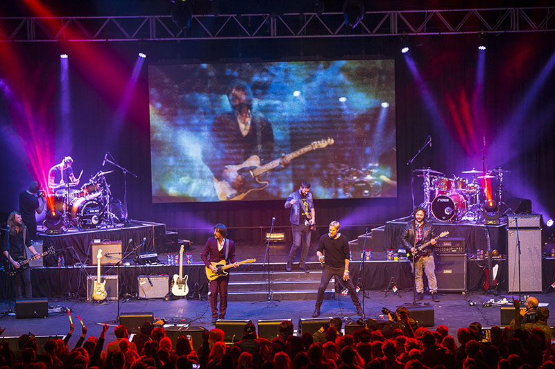 For a one-off show featuring Blood Brothers, a supergroup of popular South Africa-based artists, Magz Schoeman, head of lighting at Johannesburg’s Carnival City Big Top venue, put together a rig centered on Robe fixtures that included Pointes, MMX Spots, LEDWash 600s and 300s, LEDBeam 100s and PARFect 100s. Photo by Louise Stickland.