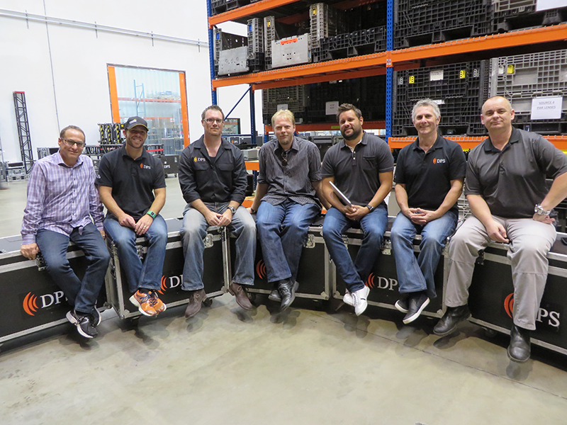 Members of the DPS team hanging out in their Burbank warehouse. From left: Alan Sherin, Rob Kurtz, Jon Tunstall, R.J. Lynn, Anthony Dever, John Lee and Andrew ‘Hamish’ Mills.