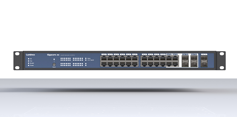 Luminex Network Intelligence will preview GigaCore 26i, its new AV managed switch, at LDI 2015.