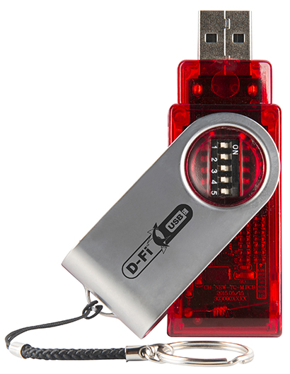 D-Fi USB transceiver, which eliminates the need for any DMX cables.