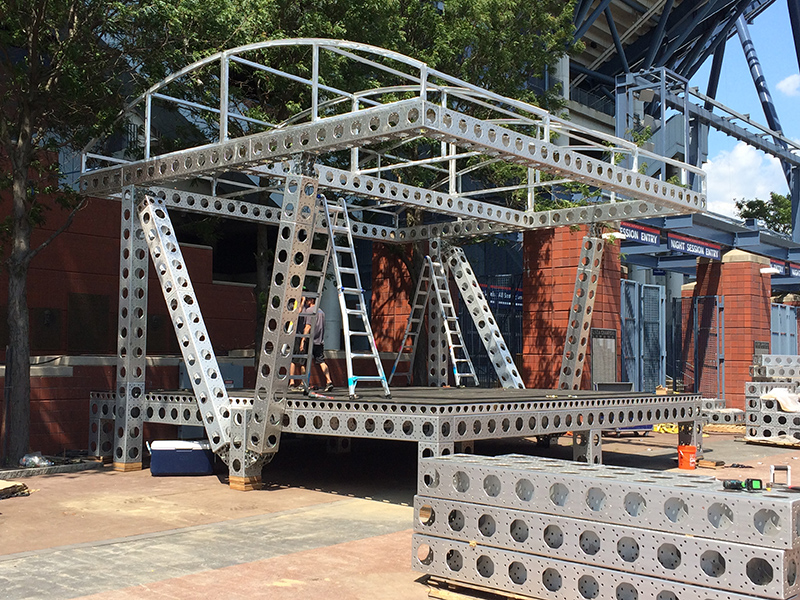 The eight ModTruss stages were set up over a two-week period.