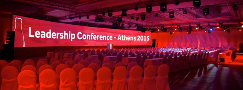 360 Event Agency turned to Austria-based AV Stumpfl for a four-by-30-meter Curve screen recently. It was used for presentations at an international conference of a Fortune 500 client's major event in Athens, attended by 500 participants from 28 countries.