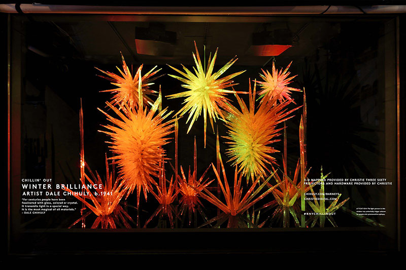 Christie Projection Mapping Technology Animates Chihuly Sculptures for Barneys New York Holiday Window Display