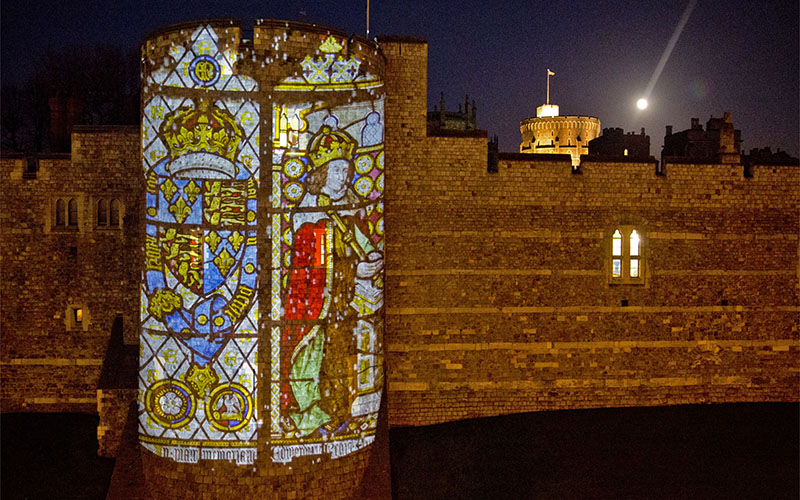 Holiday projection on Windsor Castle