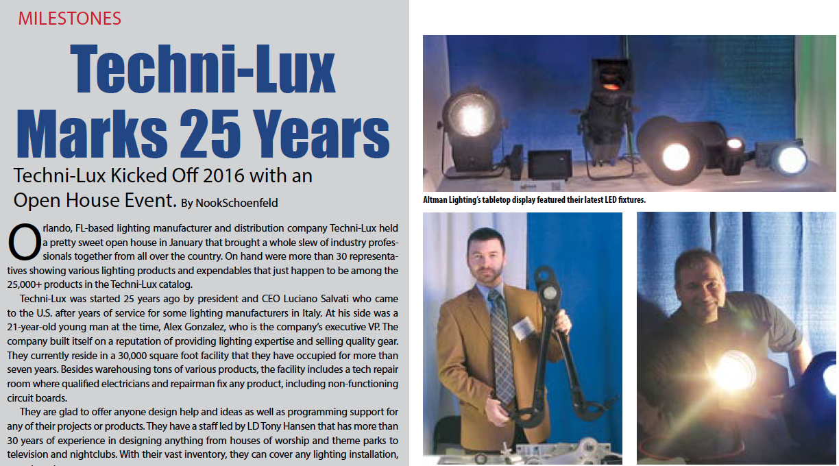 Techni-Lux Marks 25 Years with Open House Event