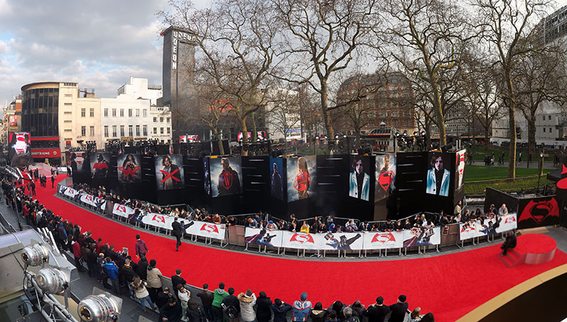 The Leicester Square premiere included Chauvet Professional's PVP X6IP LED panels and EPIX Strip Tour LED fixtures.