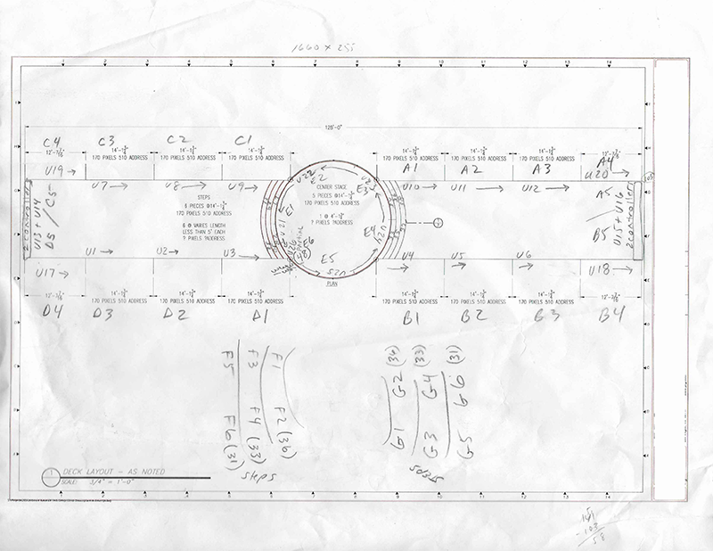 Fig. 1: With 38 universes of pixel tape being controlled, organization was key.