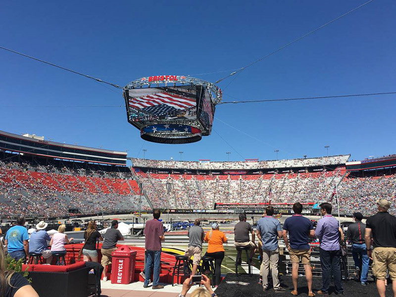 The Colossus video display at Bristol Motor Speedway features digiLED Toura6 6mm LED panels, 240 panels per side.