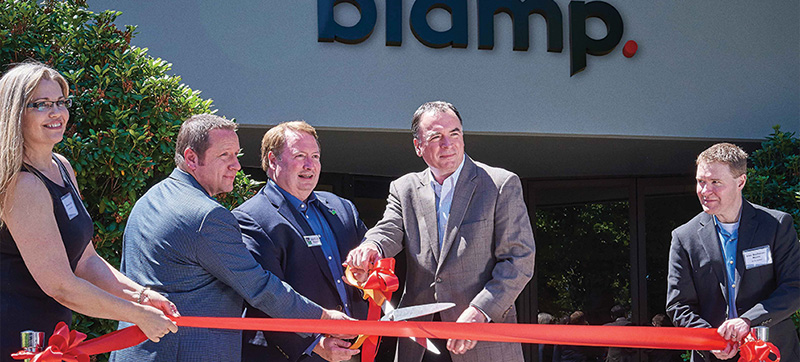 The grand opening of Biamp's new new Cascade Building in Tigard, OR.