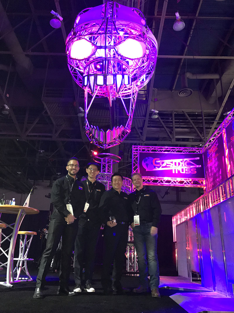 The Cosmic Truss team at LDI 2016. From left, Paul Saghbazarian, Jack Lee, David Park and Marco Stuve.