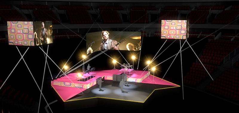 Paul Normandale’s rendering of the Kings of Leon’s U.S. arena tour.