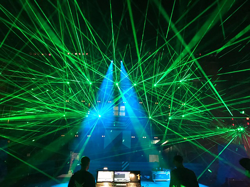 Lasers for DJ Steve Aoki’s MTV Wonderland performance. All photos courtesy MTV