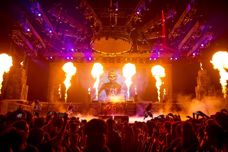 Iron Maiden pulls out all the stops with Le Maitre pyro effects.