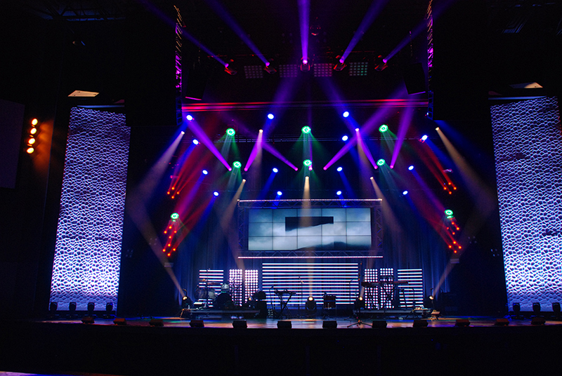 Victory World Church is now lit with an impressive array of LED light fixtures.