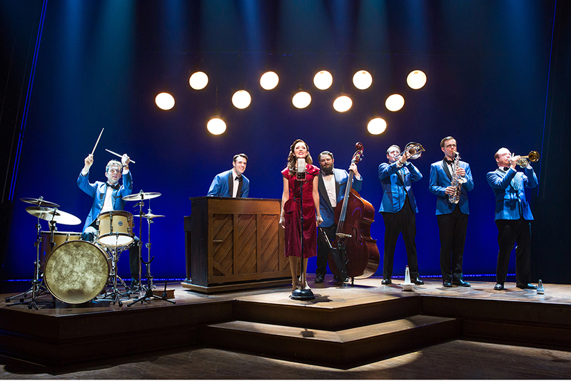 The band plays their climactic television number with 10-inch scoops hovering behind them. All photos by Jeremy Daniel