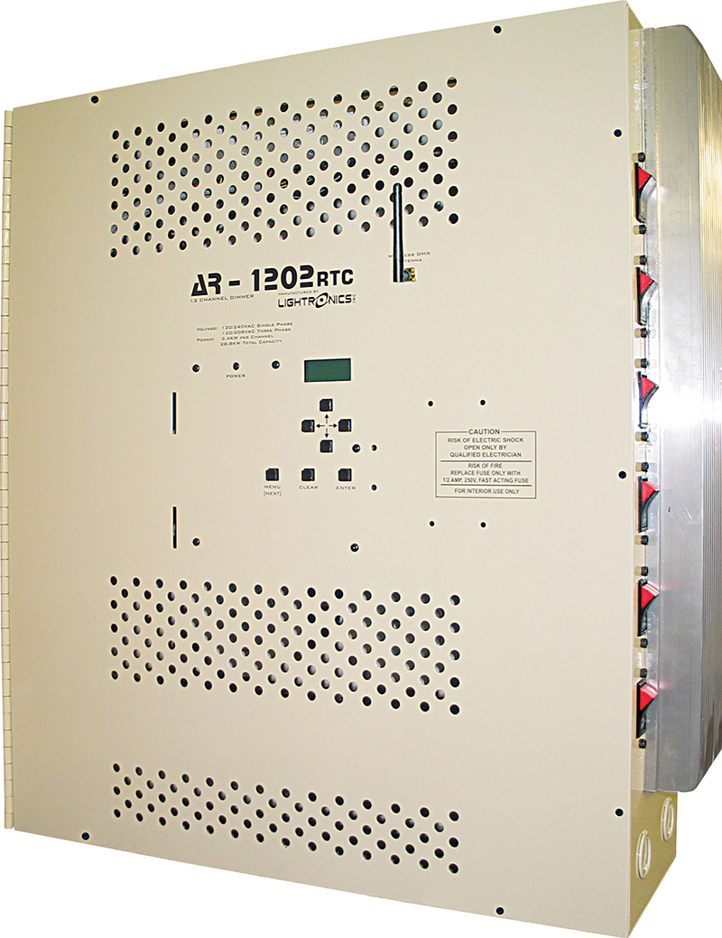 Lightronics’ AR-1202RTC 12-channel x 2.4kW architectural dimmer.