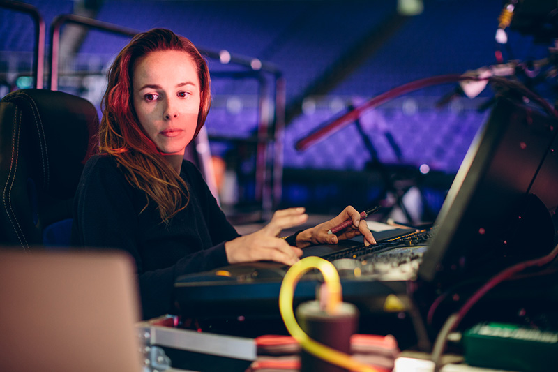 Celine Royer lighting Linkin Park's show at the O2 in London.