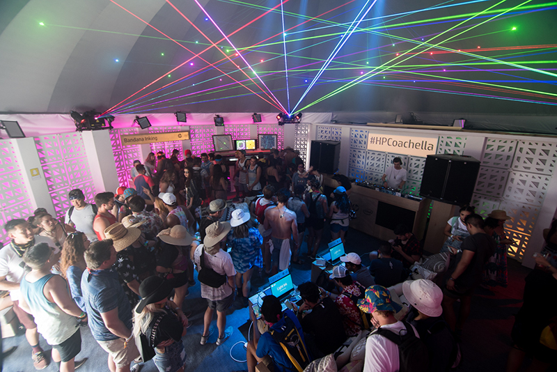 The interactive lasers at Coachella 2017. Photo by Michael Greene