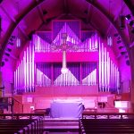 The installation includes four Rogue units that highlight the church’s classic pipe organ. Photo courtesy First United Methodist Church of Oak Ridge, TN