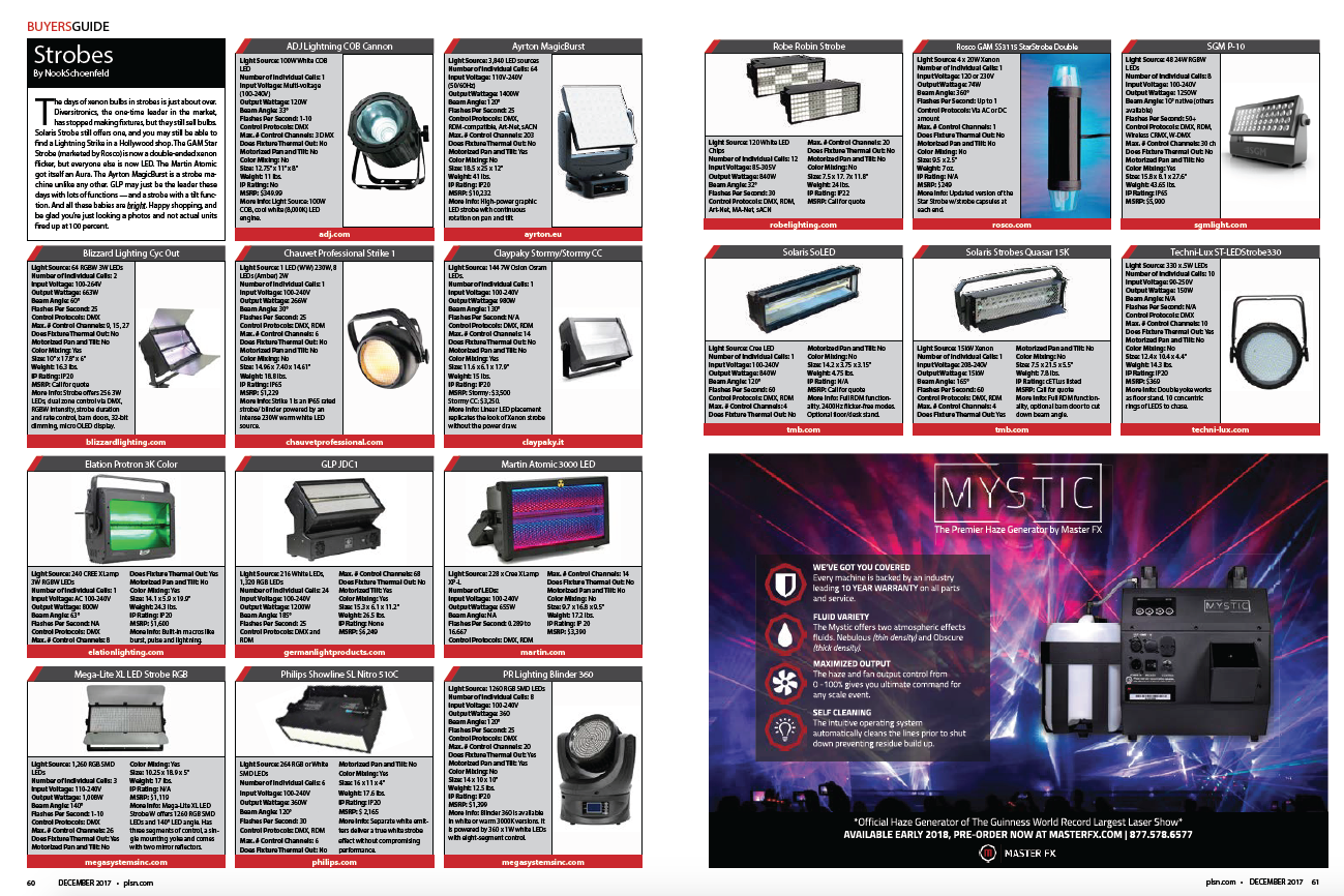 PLSN Dec. 2017 Buyers Guide -Strobes