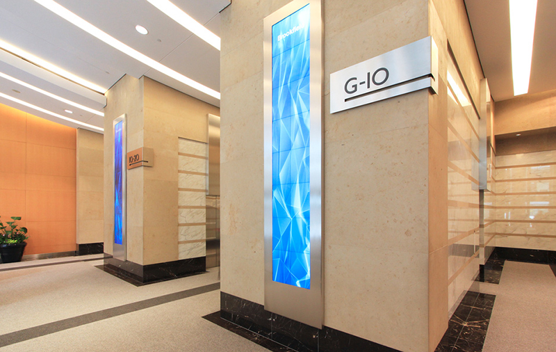 The MicroTiles were installed within the lobby at 2 Queen Street East